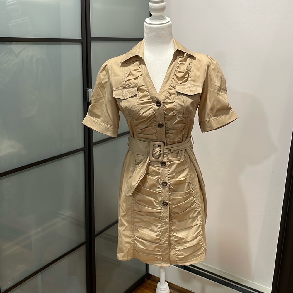 Tan Short Sleeve Tunic with Belt